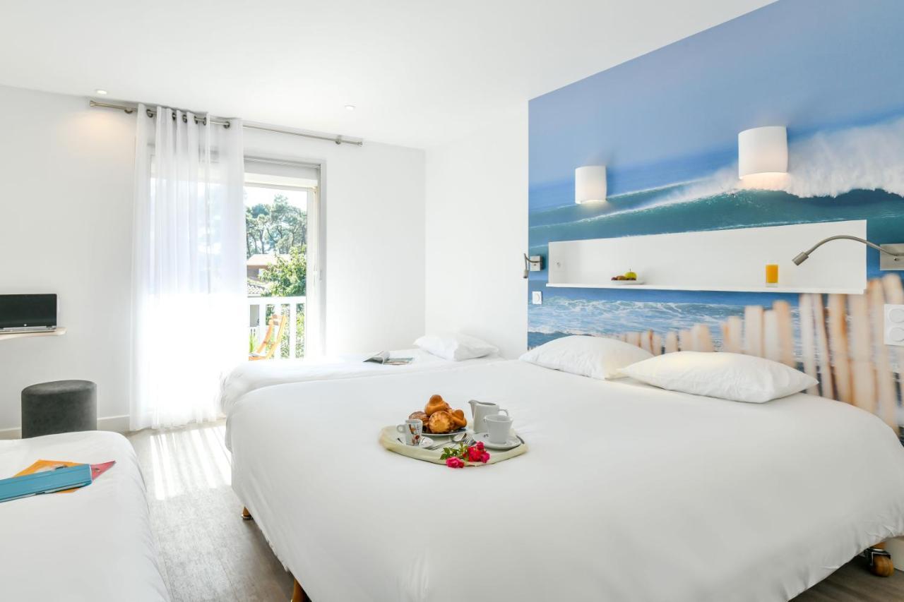 Les Vagues Hotel Restaurant Biscarrosse-Plage Kültér fotó