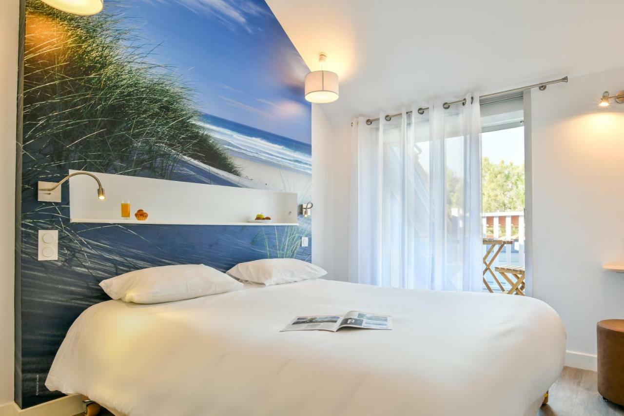 Les Vagues Hotel Restaurant Biscarrosse-Plage Kültér fotó